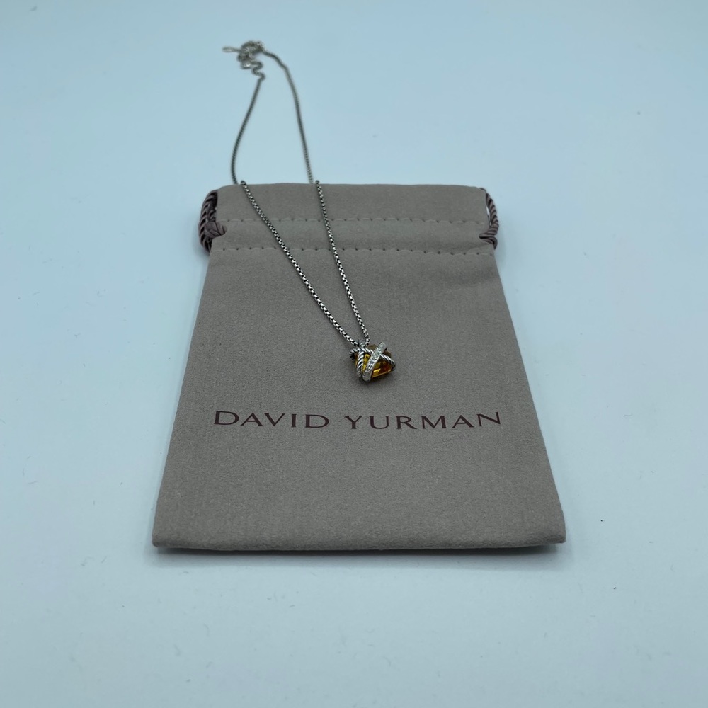 David Yurman Cable Wrap Citrine Diamonds Necklace